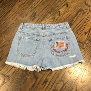 American Flag Jean Shorts